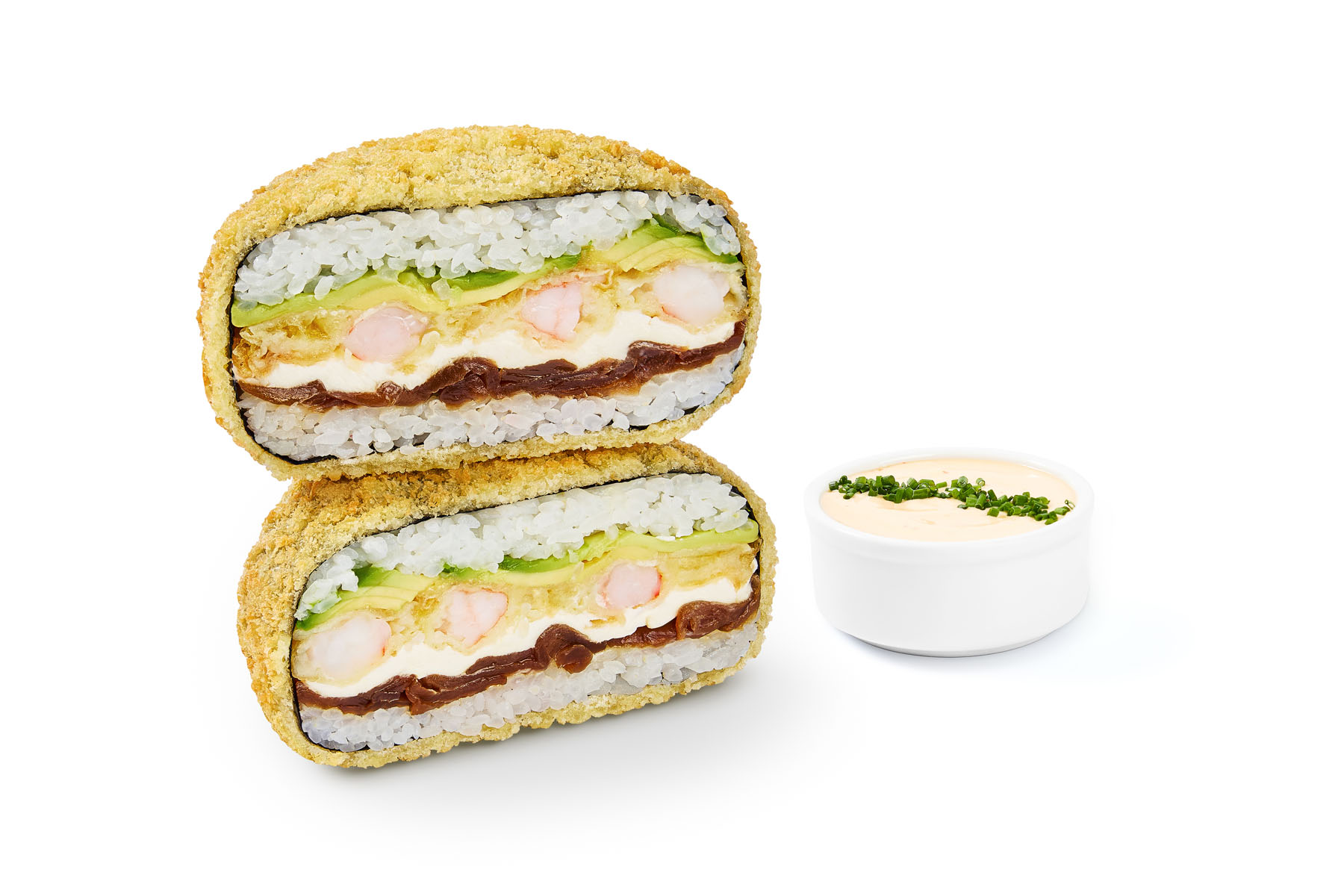 Big Sushi Burger Lots of Shrimp to the house