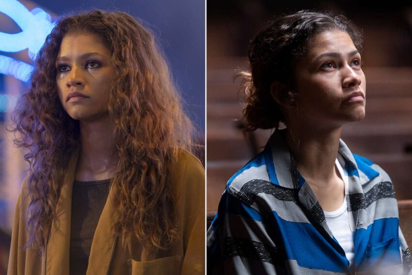 Kadr z serialu „Euforia” z Zendayą Zendaya w serialu „Euforia” w różnych ujęciach